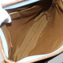 Salvatore Ferragamo Gancini Shoulder Bag Canvas Light Blue gold Auth fm4454-17