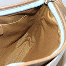 Salvatore Ferragamo Gancini Shoulder Bag Canvas Light Blue gold Auth fm4454-18