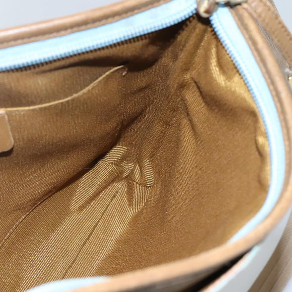 Salvatore Ferragamo Gancini Shoulder Bag Canvas Light Blue gold Auth fm4454