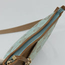 Salvatore Ferragamo Gancini Shoulder Bag Canvas Light Blue gold Auth fm4454-6