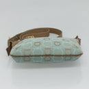 Salvatore Ferragamo Gancini Shoulder Bag Canvas Light Blue gold Auth fm4454-9
