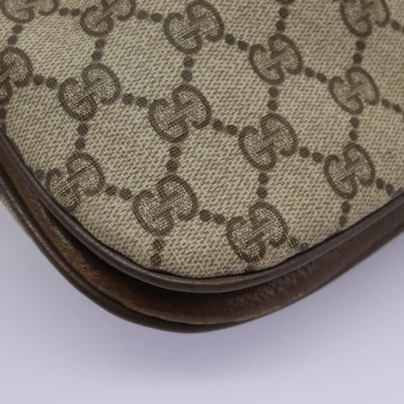 GUCCI GG Supreme Shoulder Bag PVC Beige Gold 72.02.059 Auth fm4459