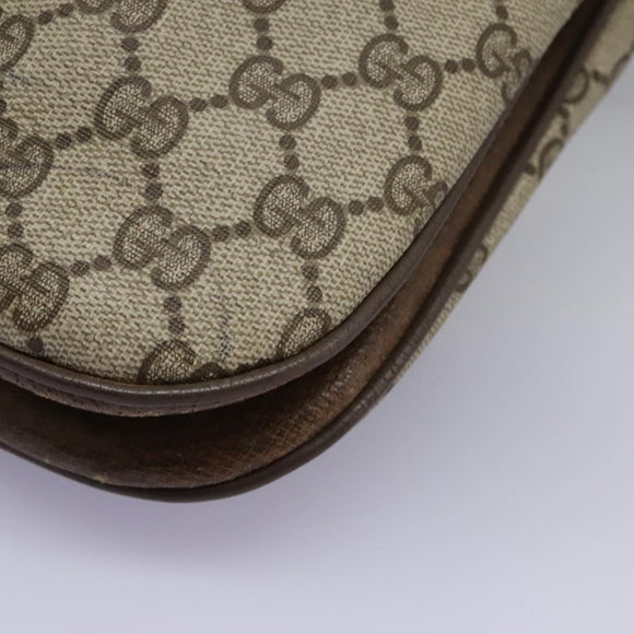 GUCCI GG Supreme Shoulder Bag PVC Beige Gold 72.02.059 Auth fm4459