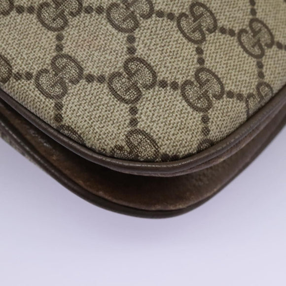 GUCCI GG Supreme Shoulder Bag PVC Beige Gold 72.02.059 Auth fm4459