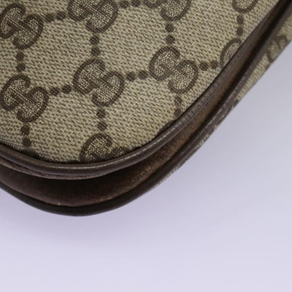 GUCCI GG Supreme Shoulder Bag PVC Beige Gold 72.02.059 Auth fm4459