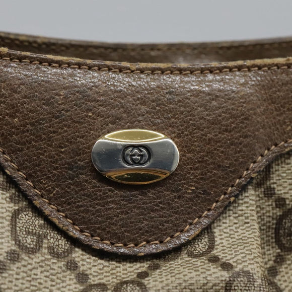 GUCCI GG Supreme Shoulder Bag PVC Beige Gold 72.02.059 Auth fm4459