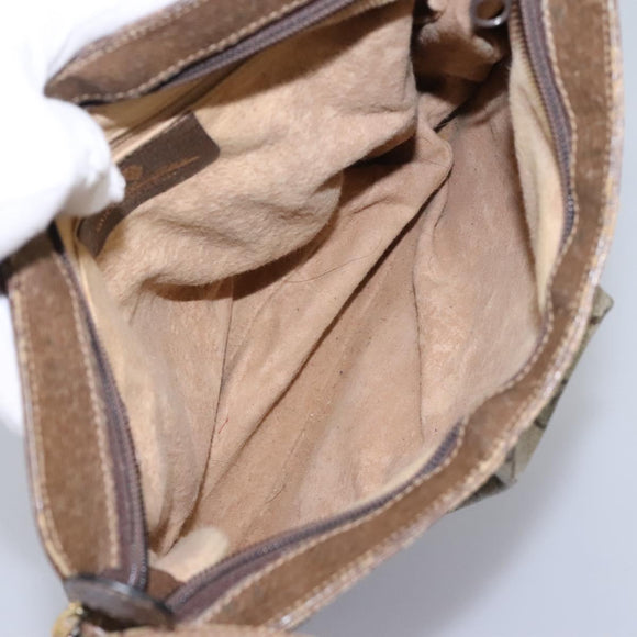 GUCCI GG Supreme Shoulder Bag PVC Beige Gold 72.02.059 Auth fm4459