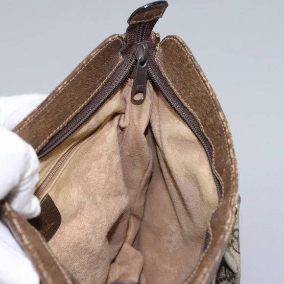 GUCCI GG Supreme Shoulder Bag PVC Beige Gold 72.02.059 Auth fm4459