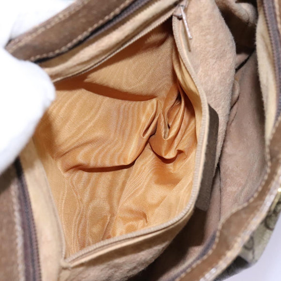 GUCCI GG Supreme Shoulder Bag PVC Beige Gold 72.02.059 Auth fm4459