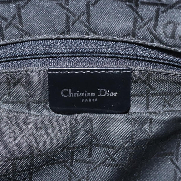 Christian Dior Tote Bag Nylon Black Silver Auth fm4460