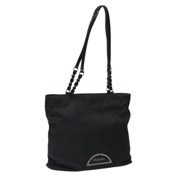 Christian Dior Tote Bag Nylon Black Silver Auth fm4460
