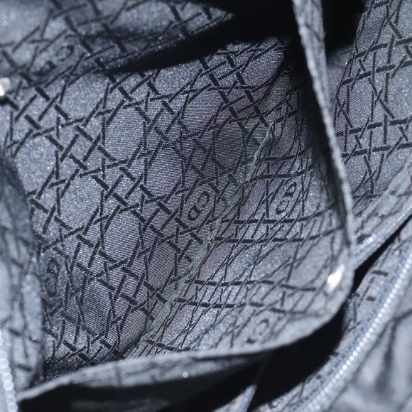 Christian Dior Tote Bag Nylon Black Silver Auth fm4460