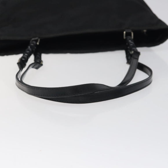 Christian Dior Tote Bag Nylon Black Silver Auth fm4460