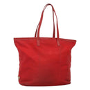 PRADA Tote Bag Nylon Red Gold Auth fm4463-1