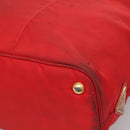 PRADA Tote Bag Nylon Red Gold Auth fm4463-15