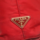 PRADA Tote Bag Nylon Red Gold Auth fm4463-17