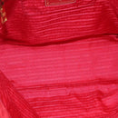 PRADA Tote Bag Nylon Red Gold Auth fm4463-11