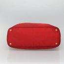 PRADA Tote Bag Nylon Red Gold Auth fm4463-5