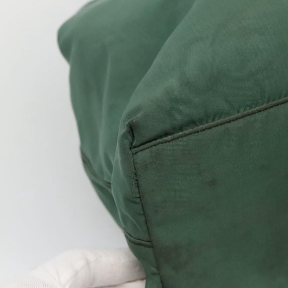 PRADA Hand Bag Nylon Plastic Green Black Silver Auth fm4464