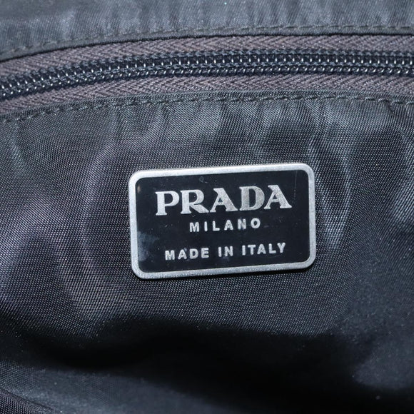 PRADA Hand Bag Nylon Plastic Green Black Silver Auth fm4464