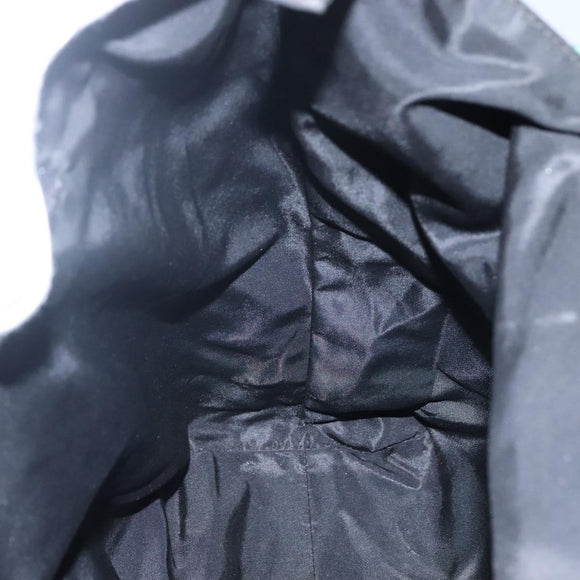 PRADA Hand Bag Nylon Plastic Green Black Silver Auth fm4464