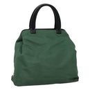 PRADA Hand Bag Nylon Plastic Green Black Silver Auth fm4464-1