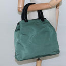 PRADA Hand Bag Nylon Plastic Green Black Silver Auth fm4464-23