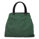 PRADA Hand Bag Nylon Plastic Green Black Silver Auth fm4464-2
