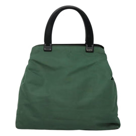 PRADA Hand Bag Nylon Plastic Green Black Silver Auth fm4464 - 0