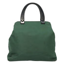 PRADA Hand Bag Nylon Plastic Green Black Silver Auth fm4464-2