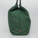PRADA Hand Bag Nylon Plastic Green Black Silver Auth fm4464-3