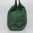 PRADA Hand Bag Nylon Plastic Green Black Silver Auth fm4464-5