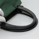 PRADA Hand Bag Nylon Plastic Green Black Silver Auth fm4464-7