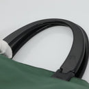 PRADA Hand Bag Nylon Plastic Green Black Silver Auth fm4464-14