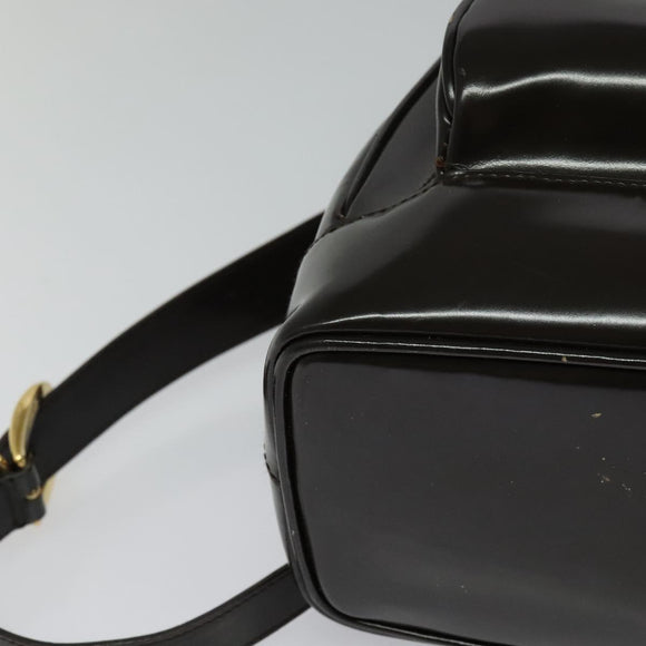 GUCCI Shoulder Bag Patent leather Brown Gold 003 3444 0027 Auth fm4465