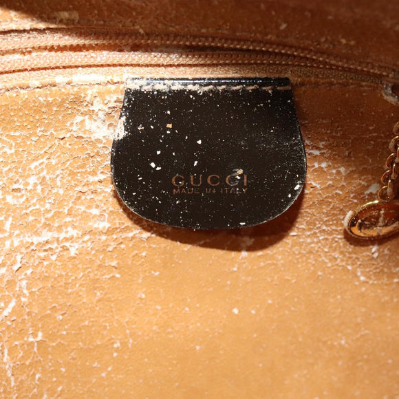 GUCCI Shoulder Bag Patent leather Brown Gold 003 3444 0027 Auth fm4465