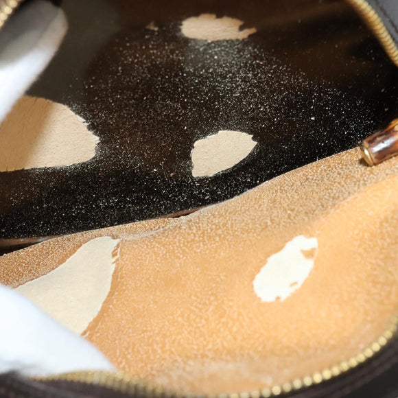 GUCCI Shoulder Bag Patent leather Brown Gold 003 3444 0027 Auth fm4465