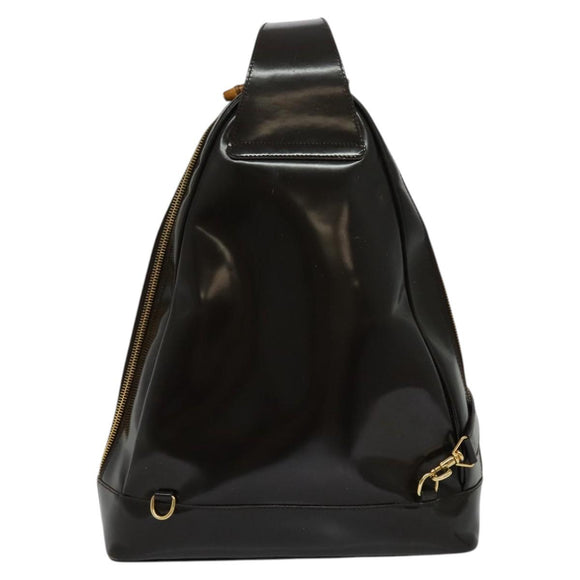 GUCCI Shoulder Bag Patent leather Brown Gold 003 3444 0027 Auth fm4465