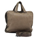 BOTTEGA VENETA Business Bag Leather 2way Beige Auth fm4481-1