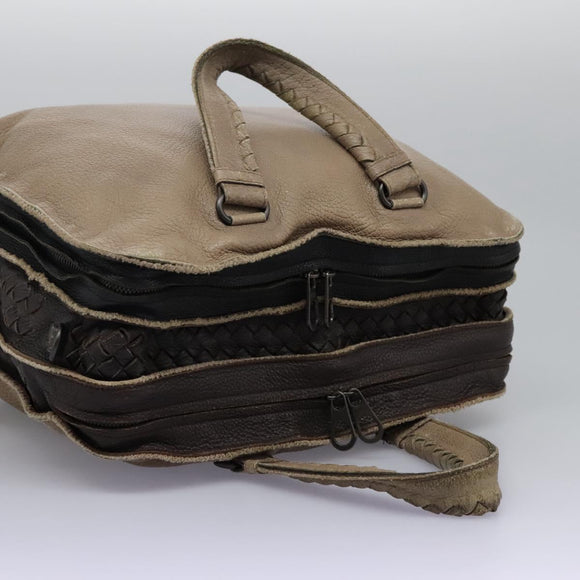 BOTTEGA VENETA Business Bag Leather 2way Beige Auth fm4481