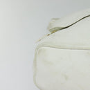 CELINE Shoulder Bag Leather White Auth fm4520-10