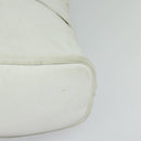 CELINE Shoulder Bag Leather White Auth fm4520-11