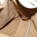 CELINE Shoulder Bag Leather White Auth fm4520-16