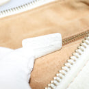 CELINE Shoulder Bag Leather White Auth fm4520-19