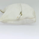 CELINE Shoulder Bag Leather White Auth fm4520-4