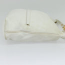 CELINE Shoulder Bag Leather White Auth fm4520-5