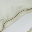 CELINE Shoulder Bag Leather White Auth fm4520-6