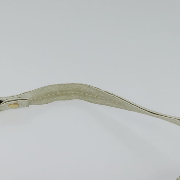 CELINE Shoulder Bag Leather White Auth fm4520