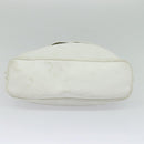 CELINE Shoulder Bag Leather White Auth fm4520-9