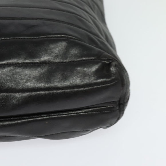 GUCCI Hand Bag Leather Black Auth fm4522